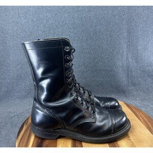 Maxitred Mens Leather Military Jump Combat Boots USA Made Side Zip Sz 10 955R